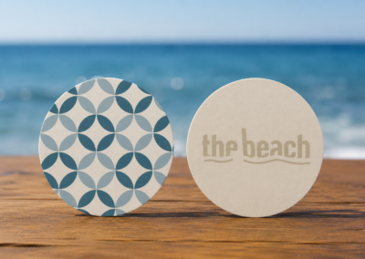 Posavasos personalizados para The Beach Restaurant por YATÚ STUDIO